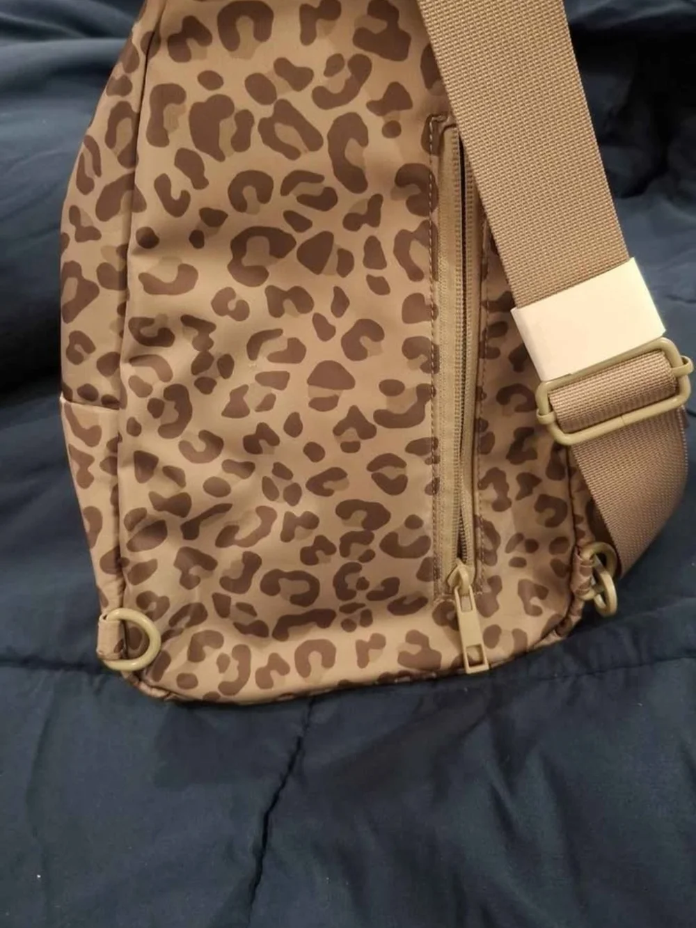 C&C California Leopard Print Mini Sling Backpack in Tan/Brown